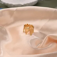 Maple Leaf Leaves Heart Shape Casual Elegant Exaggerated 304 Stainless Steel Open Rings main image 3