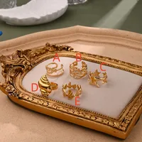 Étoile De Mer Conque Lignes Décontractée Élégant Sucré Acier Inoxydable 304 Anneau Ouvert main image 5