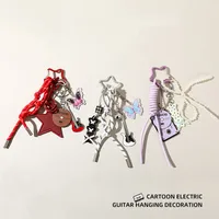 Estilo Moderno Acrílico Aleación Gel De Sílice Guitarra Estrella Cinta Mujeres Colgante De Bolsa Llaveros main image 1
