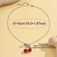 Cereza Elegante Estilo Moderno Aleación Aleación De Zinc Collar Colgante Venta Al Por Mayor main image 2