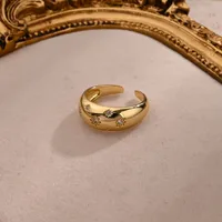 Huit Awn Étoiles Décontractée Style Moderne Zircon Le Cuivre Plaqué Or 18K Anneau Ouvert Polissage main image 4