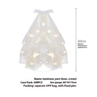 Muchachas Corona Nudo De Lazo Dulce Gasa Velos De Jaula De Pájaros main image 2