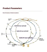 Géométrique Les Gouttelettes D'Eau Élégant Femme Acier Inoxydable 304 Turquoise Perle D'eau Douce Pendentif De Gros main image 2