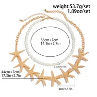 Starfish Elegant Imitation Pearl Alloy Necklace Wholesale main image 2