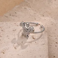 Tortue Décontractée Style Moderne Le Cuivre Plaqué Or 18K Or Blanc Plaqué Anneau Ouvert Polissage main image 3