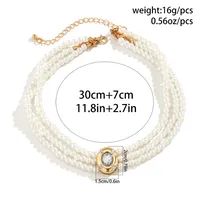 Elegant Imitation Pearl Alloy Turquoise Geometric Rhinestones Women's Jewelry Set main image 7