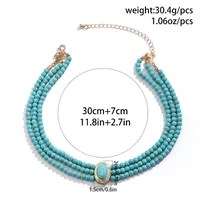 Elegant Imitation Pearl Alloy Turquoise Geometric Rhinestones Women's Jewelry Set main image 8