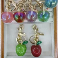Cute Simple Style Crystal Copper Apple Polishing Plating Unisex Keychain main image 2