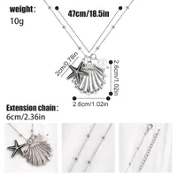Starfish Shell Beach Copper Pendant Necklace Plating Lobster Trigger Clasp Closure main image 2