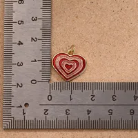 1 Pc/Package Copper 18K Gold Plated Polished Four Eight-Pointed Stars Red Heart Pendant main image 4