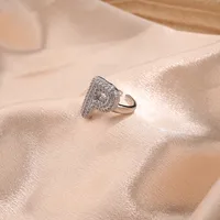 Letter Casual Vacation Zircon Copper 18K Gold Plated Open Rings Polishing Inlay sku image 16