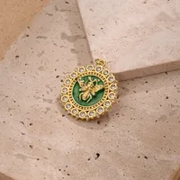 1 Pc/Package Zircon Copper 18K Gold Plated Polished Bee Pendant main image 3