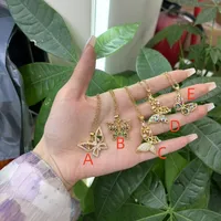 Butterfly Vacation Sweet Zircon Copper Pendant Necklace Inlay Lobster Trigger Clasp Closure main image 2