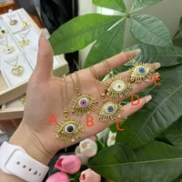 Devil's Eye Casual Vacation Novelty Zircon Copper Pendant Necklace Enamel Inlay Lobster Trigger Clasp Closure main image 2