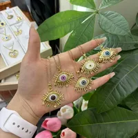 Devil's Eye Casual Vacation Novelty Zircon Copper Pendant Necklace Enamel Inlay Lobster Trigger Clasp Closure main image 1
