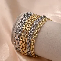 Simple Solid Color Hip-Hop Simple Style Streetwear Zircon Copper 18K Gold Plated White Gold Plated Bracelets Handmade Polishing Plating Snap Button main image 1