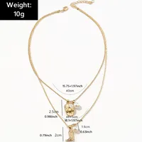 Rond Chapeau Bottes Style Ethnique Style Cow-boy Zircon Alliage De Zinc Collier En Couches Collier De Gros main image 2