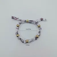 Impression Fleur Rétro Bohémien Chiffon Acier Au Titane Bracelets De Gros main image 2