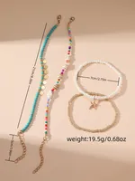 Seed Bead Retro Starfish Conch Beaded Anklet main image 2
