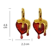 Style Heart-Shaped Golden Lava Love Heart Earrings Women's Fashion, Personalized And Exaggerated Light Luxury Heart-Shaped Eardrops main image 2