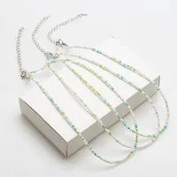 New Style Sweet Dopamine Small Rice-Shaped Beads Beaded Necklace Girly Style Rainbow Color Glass Beads Necklace Wholesale Women sku image 21