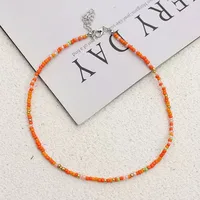 New Style Sweet Dopamine Small Rice-Shaped Beads Beaded Necklace Girly Style Rainbow Color Glass Beads Necklace Wholesale Women sku image 24