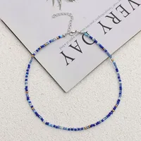 New Style Sweet Dopamine Small Rice-Shaped Beads Beaded Necklace Girly Style Rainbow Color Glass Beads Necklace Wholesale Women sku image 28