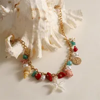 Ornament Bohemian Beach Shell Conch Sunflower Necklace Imitation Pearl Starfish Conch Pendant main image 2