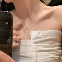 Necklace For Women New And New Style 2025 New Fashion Clavicle Chain Sweet Cool Style Lovely Sweater Chain Metal Texture High Sense For Women sku image 6