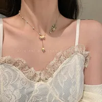 Necklace For Women New And New Style 2025 New Fashion Clavicle Chain Sweet Cool Style Lovely Sweater Chain Metal Texture High Sense For Women sku image 25