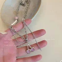 Necklace For Women New And New Style 2025 New Fashion Clavicle Chain Sweet Cool Style Lovely Sweater Chain Metal Texture High Sense For Women sku image 27