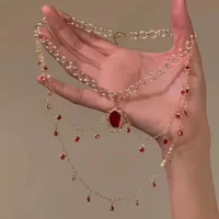 White Moonlight ~ Super Flash Zircon Water Drop Pendant Necklace Minority Fashion High Sense Temperament Wild Clavicle Chain Jewelry sku image 17