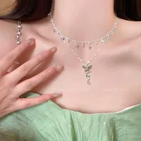 White Moonlight ~ Super Flash Zircon Water Drop Pendant Necklace Minority Fashion High Sense Temperament Wild Clavicle Chain Jewelry sku image 10
