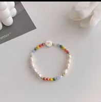 2024 New Pearl Daisy Necklace Colorful Beaded Dopamine Hot Light Luxury Clavicle Chain Special-Interest Design Necklace sku image 25
