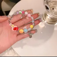 2024 New Pearl Daisy Necklace Colorful Beaded Dopamine Hot Light Luxury Clavicle Chain Special-Interest Design Necklace sku image 24