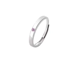 Geometric 925 Sterling Silver Zircon Open Rings sku image 1