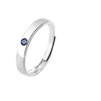 Geometric 925 Sterling Silver Zircon Open Rings sku image 2