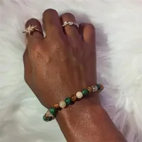 Natural Stone Bracelet Men's And Women's Same Style Unisex Style Hip Hop Ear Accessories Tigereye Citrine Malachite Bracelet main image 3