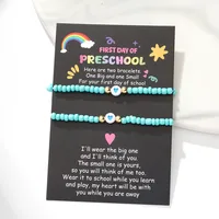 Pulsera Para Mujer Con Cuentas De Vidrio Colorido Estilo Bohemio Corazón Acrílico Hecho A Mano Con Cuentas Con Tarjeta main image 2