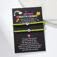 Bohemian Style Colorful Glass Beads Acrylic Heart Handmade Beaded With Card Women's Bracelet main image 3