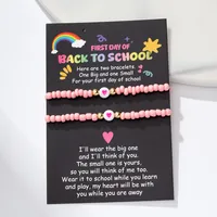 Pulsera Para Mujer Con Cuentas De Vidrio Colorido Estilo Bohemio Corazón Acrílico Hecho A Mano Con Cuentas Con Tarjeta main image 4