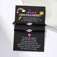 Bohemian Style Colorful Glass Beads Acrylic Heart Handmade Beaded With Card Women's Bracelet sku image 3