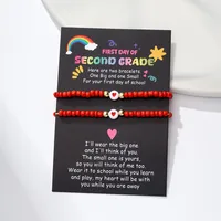 Bohemian Style Colorful Glass Beads Acrylic Heart Handmade Beaded With Card Women's Bracelet sku image 5