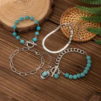 Ethnic Style Retro Turquoise Cowboy Hat Bracelet Suit Personality Multi-Element Snake Bone Chain Bracelet main image 3
