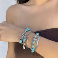 Ethnic Style Retro Turquoise Cowboy Hat Bracelet Suit Personality Multi-Element Snake Bone Chain Bracelet main image 4