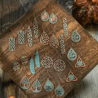 New Hot Sale Simple Personality Ethnic Minority Vacation Style Earrings Vintage Geometric Hollow Delicate Ear Rings Wholesale main image 1