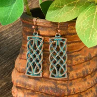 New Hot Sale Simple Personality Ethnic Minority Vacation Style Earrings Vintage Geometric Hollow Delicate Ear Rings Wholesale sku image 12