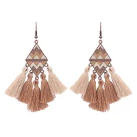 In Stock  Popular Vintage Earrings Suit Ethnic Style Tassel Alloy Earrings  Hollow Ear Rings Wholesale sku image 1