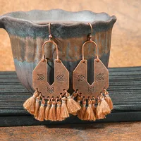 Original Design Retro Ethnic Style Geometric Earrings Yunnan Travel Holiday Style Personality Creative Earrings  Wholesale sku image 27