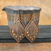 Original Design Retro Ethnic Style Geometric Earrings Yunnan Travel Holiday Style Personality Creative Earrings  Wholesale sku image 1